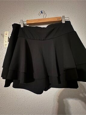 Black Tiered Mini Skirt
